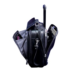 Leather Doctors Bag on Wheels